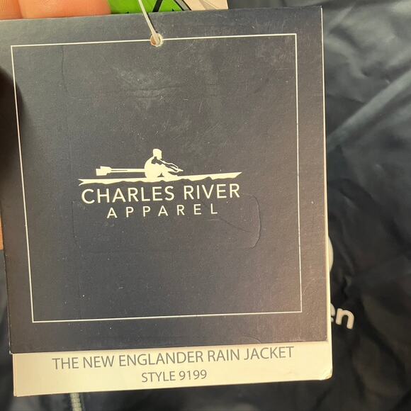 Charles River Men New Englander Rain Jacket Navy Blue 3XL Dot Safety Driven Logo - Picture 4 of 16